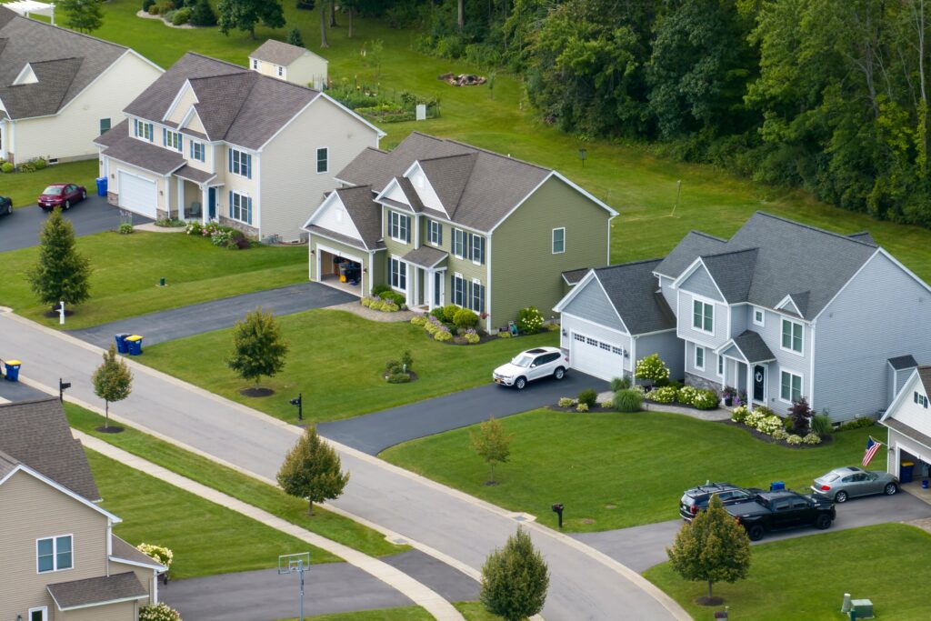 Residential homes in a planned community